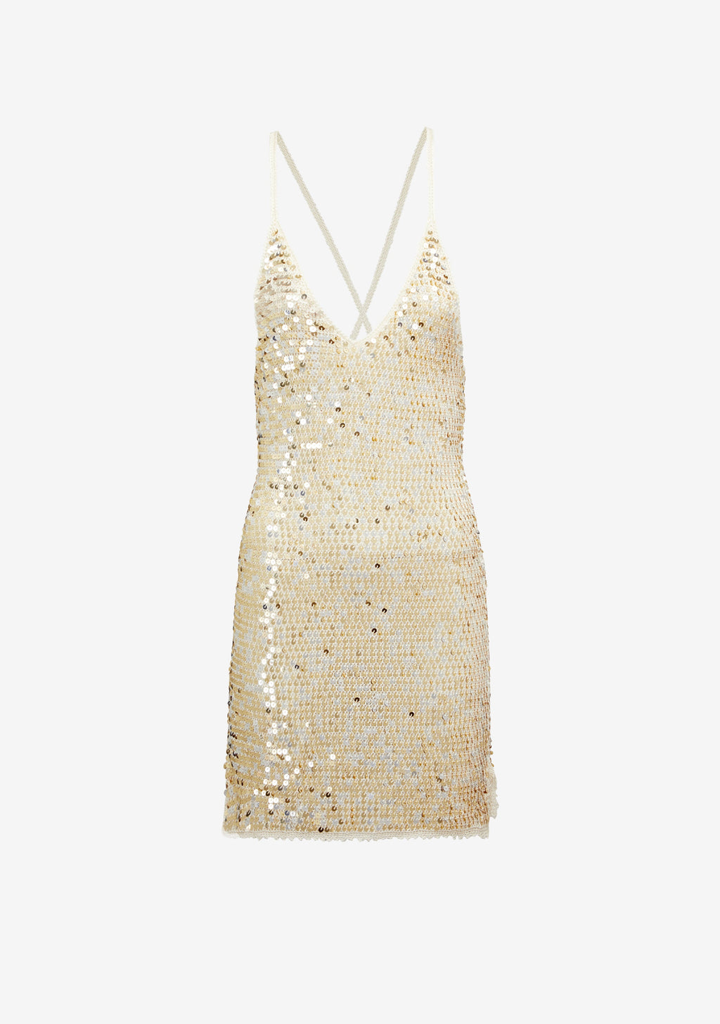 Elliana Dress by retrofête in Ivory Gold Silver, product image 6